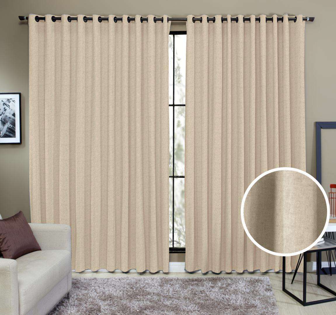 Cortina Tecido Rustico 2,00M x 2,50M Semi Blackout