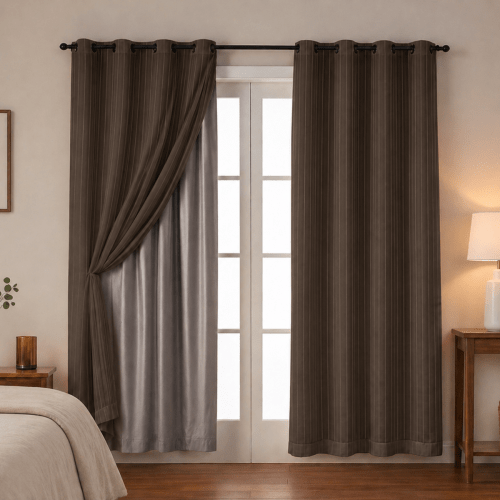 Cortina Blackout + Tecido Voil 2,00M x 1,40M Corta Luz Total