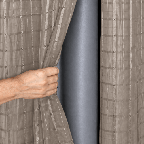 Cortina Blackout + Tecido Voil 2,00M x 1,40M Corta Luz Total Cortina Blackout + Tecido Voil 2,00M x 1,40M Corta Luz Total