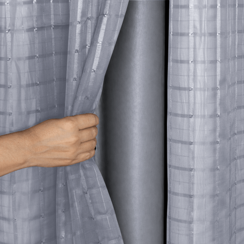 Cortina Blackout + Tecido Voil 2,00M x 1,30M Corta Luz Total