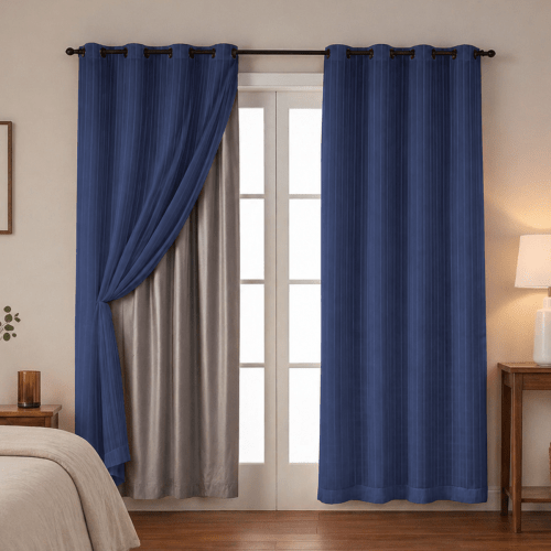 Cortina Blackout + Tecido Voil 2,00M x 1,30M Corta Luz Total