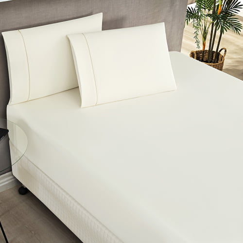 Jogo De Lençol Cama Casal Padrão 3 Peças Elegance Percale 200 Fios Toque Macio Detalhes Ponto Palito