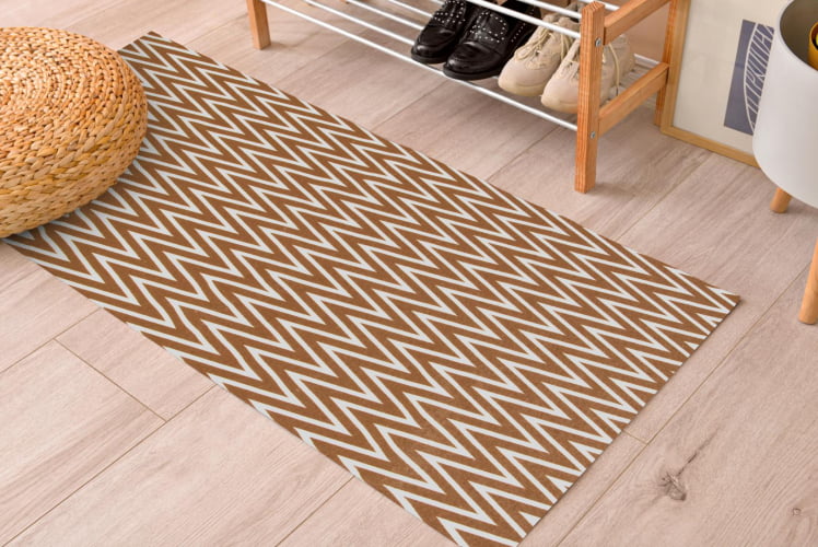 Tapete Passadeira 1,35MX50CM Zig Zag Antiderrapante Para Quarto Sala ou Cozinha