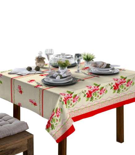 Toalha De Mesa Quadrada Em Tecido Linhão 4 Lugares Várias Estampas